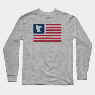 Vintage Minnesota USA Flag // Retro American Flag Stars and Stripes Long Sleeve T-Shirt